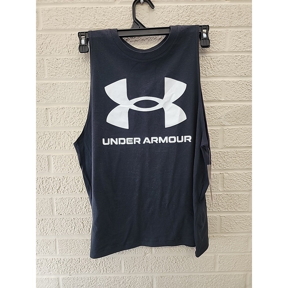 Under Armour Womens Sportstyle Tank Top Black Poly Blend Athletic‎ Size XL